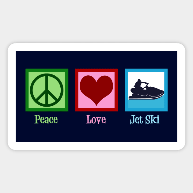 Peace Love Jet Ski Sticker by epiclovedesigns